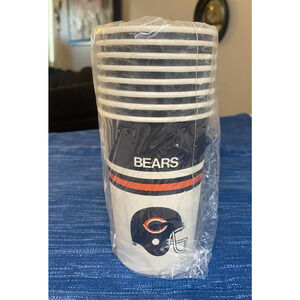 Vintage 8 Sealed Chicago Bears Football Solo Paper Cup Hot Cold NFL 12 OZ 76B